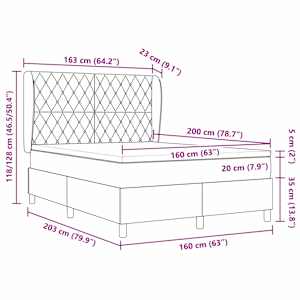 Postel s boxspringem s čelo Světle šedá 200 x 160 cm samet - obrázek 12