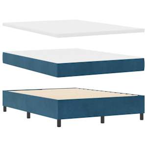 Postel s boxspringem s čelo Tmavě modrá 200 x 160 cm Polyester - obrázek 5