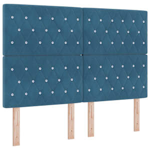 Postel s boxspringem s čelo Tmavě modrá 200 x 160 cm Polyester - obrázek 6