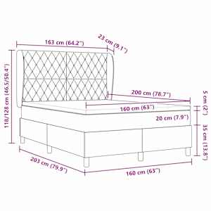 Postel s boxspringem s čelo Tmavě modrá 200 x 160 cm Polyester - obrázek 12