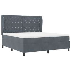 Postel s boxspringem s matrací Tmavě šedá 200 x 180 cm samet - obrázek 4