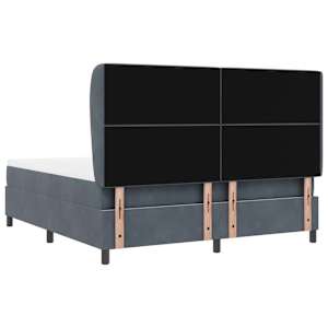 Postel s boxspringem s matrací Tmavě šedá 200 x 180 cm samet - obrázek 9