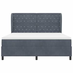 Postel s boxspringem s matrací Tmavě šedá 200 x 180 cm samet - obrázek 7