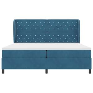 Postel s boxspringem s matrací Tmavě modrá 200 x 200 cm samet - obrázek 4