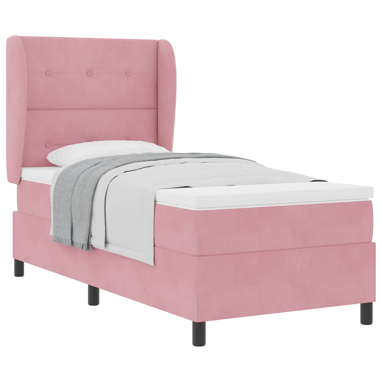 Thumbnail - vidaXL Boxspringbett mit Matratze mit Kopfteil Rosa 200 x 80 cm Samt