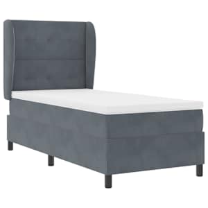 Postel s boxspringem s čelo Tmavě šedá 190 x 90 cm samet - obrázek 5