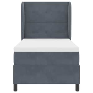 Postel s boxspringem s čelo Tmavě šedá 190 x 90 cm samet - obrázek 7