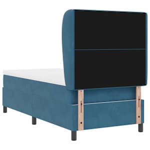 Postel s boxspringem s čelo Tmavě modrá 190 x 90 cm samet - obrázek 9