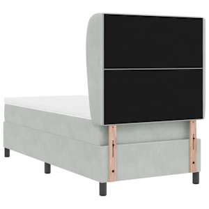 Postel s boxspringem s čelo Světle šedá 200 x 100 cm samet - obrázek 8