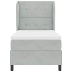 Postel s boxspringem s čelo Světle šedá 200 x 100 cm samet - obrázek 6