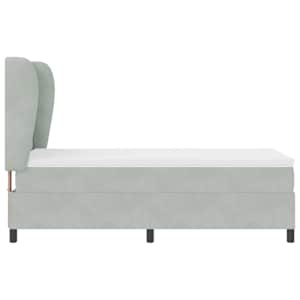 Postel s boxspringem s čelo Světle šedá 200 x 100 cm samet - obrázek 7
