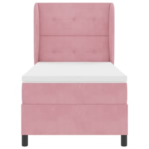 Postel s boxspringem s čelo Růžová 200 x 100 cm samet - obrázek 6