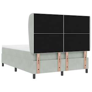Postel s boxspringem s čelo Světle šedá 190 x 140 cm samet - obrázek 8