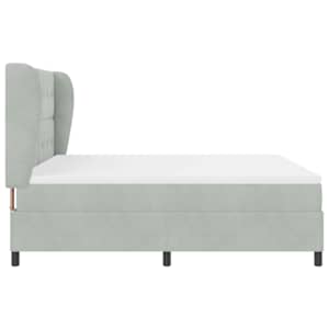 Postel s boxspringem s čelo Světle šedá 200 x 180 cm samet - obrázek 7