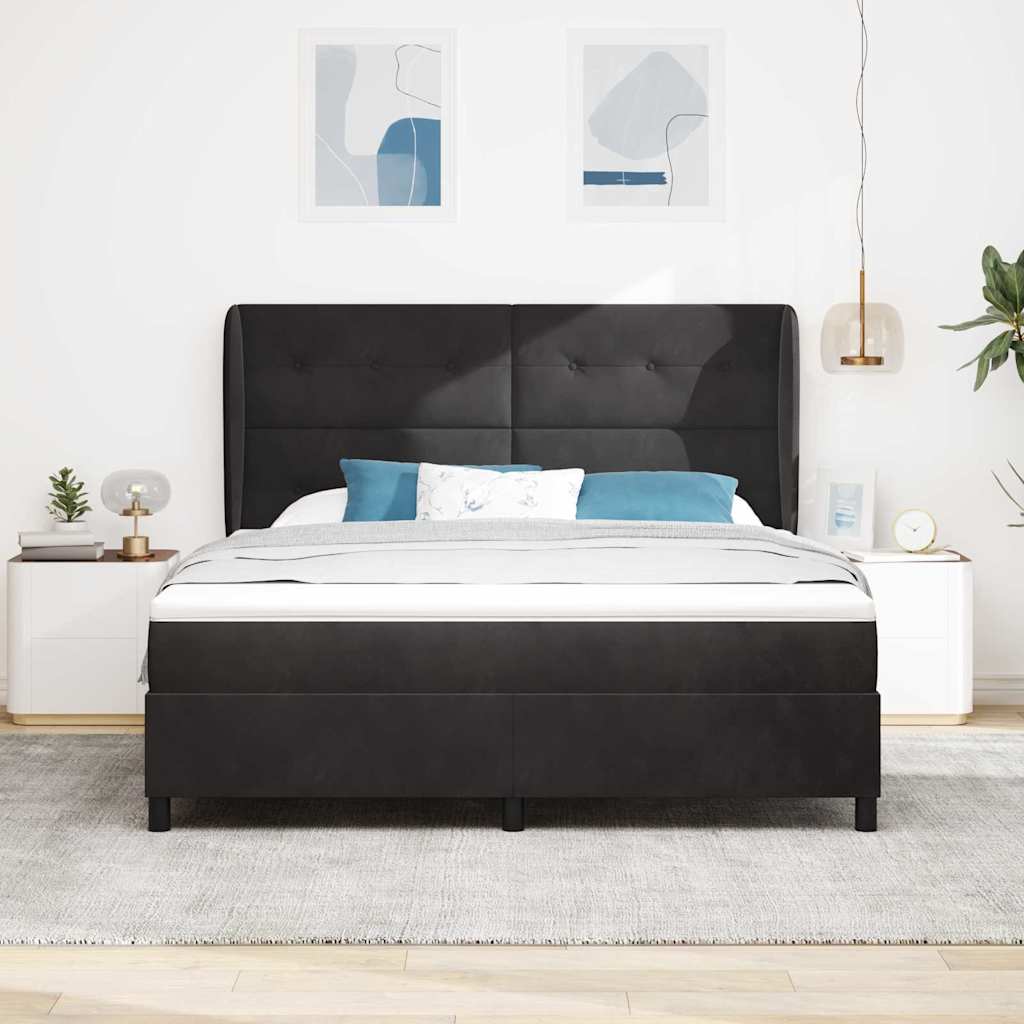 Thumbnail - vidaXL Boxspringbett mit Matratze Schwarz 200 x 180 cm Polyester