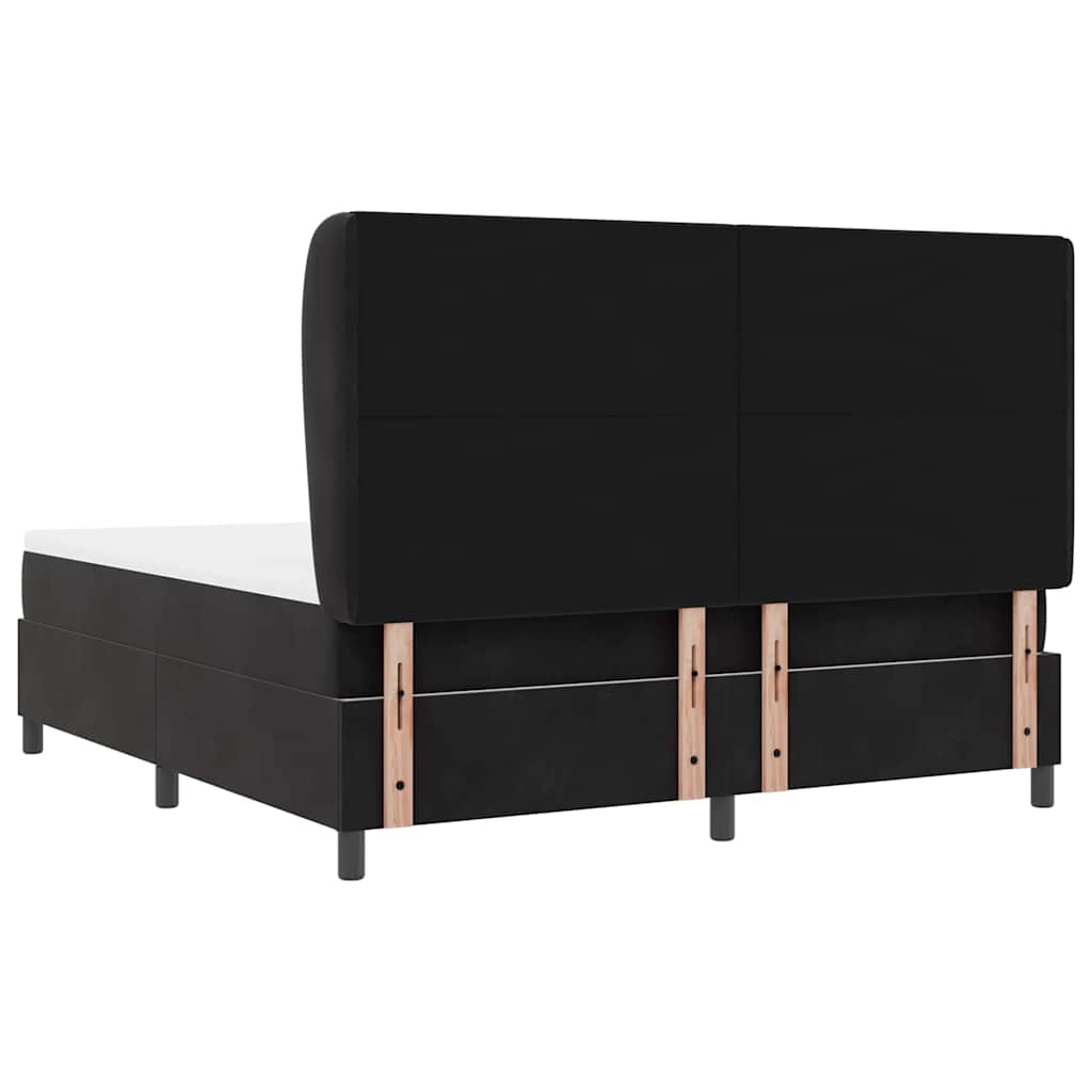 Postel s boxspringem s matrací s čelo Černý 200 x 180 cm samet - obrázek 9