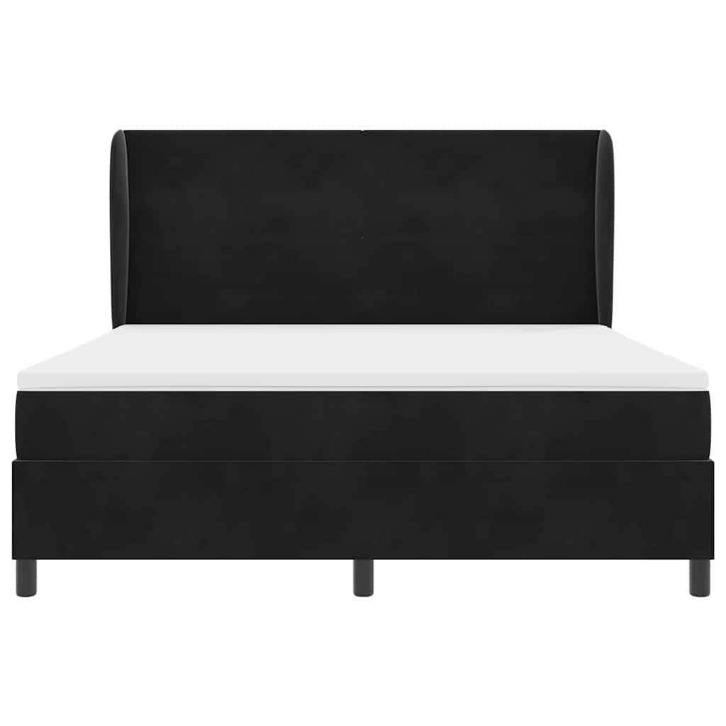 Postel s boxspringem s matrací s čelo Černý 200 x 180 cm samet - obrázek 7