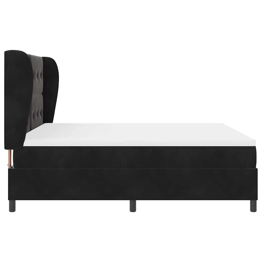 Postel s boxspringem s matrací s čelo Černý 200 x 180 cm samet - obrázek 8
