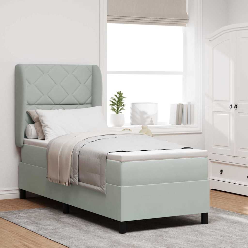 Kasti Vedrustuse Voodi Mattress Helehall 80x200 cm Samet