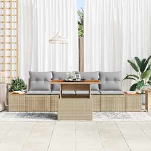 Zahradní jídelní souprava s polštářem 5 pcs Beige a šedá - obrázek 3