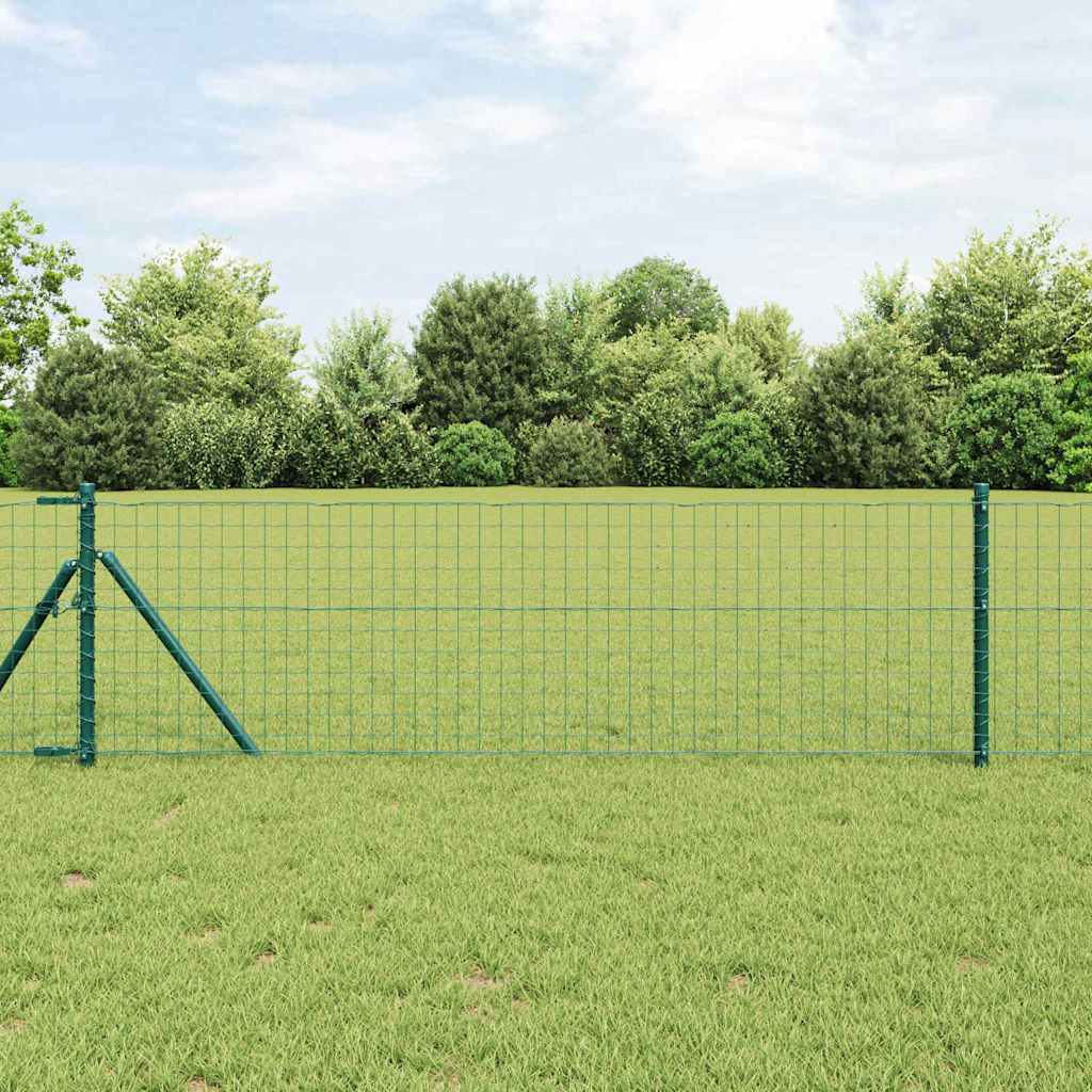 Plotové stĺpy 26 ks Zelené Ø32 mm 120 cm Pozinkovaná oceľ 3350115