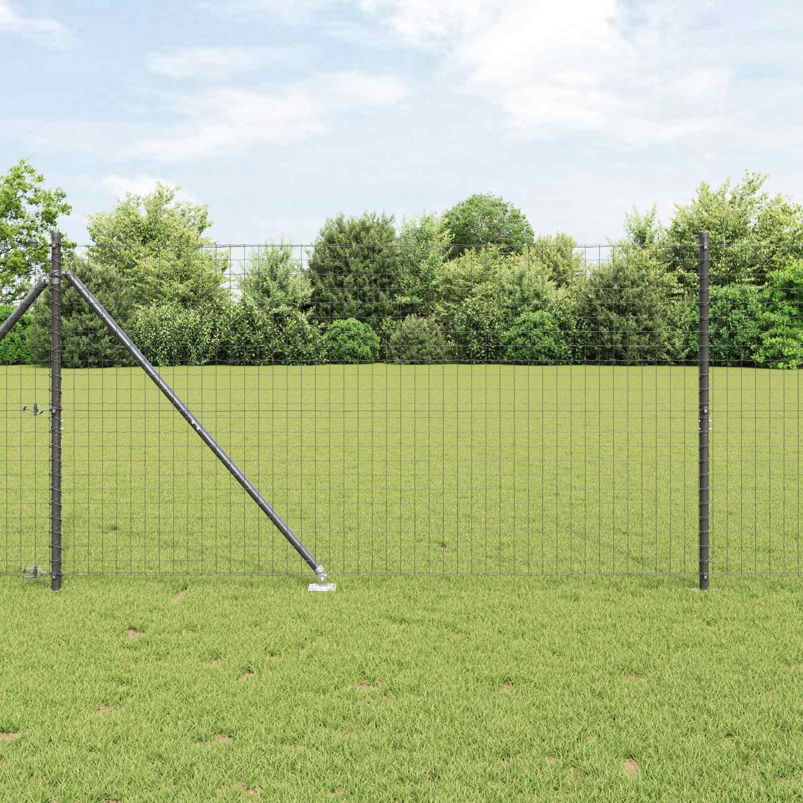 vidaXL Stâlp de gard. 52 pcs Gri 3,2 x 3,2 x 205 cm
