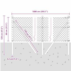 Plotový sloupek. Zelená 10 x 0,8 m (mesh 40 x 40 mm) Ocel a PVC - obrázek 13