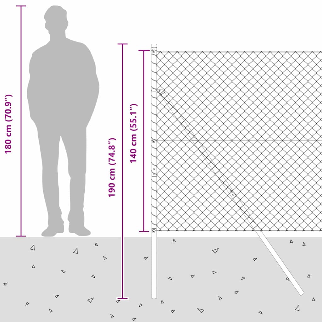 Plotový sloupek. Zelená 10 x 1,4 m (40 x 40 mm síť) Ocel a PVC - obrázek 15