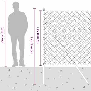 Ocelový plot s řetězovými odkazy na pozemní uchycení 10 x 1,5 m - obrázek 15