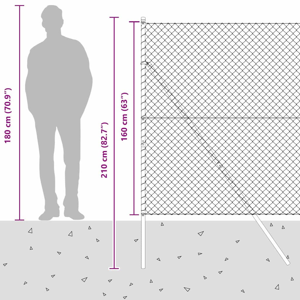 Plotový sloupek. Zelená 10 x 1,6 m (40 x 40 mm síť) Ocel a PVC - obrázek 15
