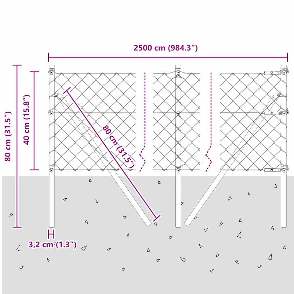 Steber ograje. Zelena 25 x 0,4 m (mreža 60 x 60 mm) - slika 13