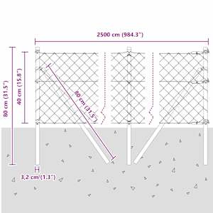 Oplocení na řetězcích se upevňuje na zem 25 x 0,4 m Zelená - obrázek 13