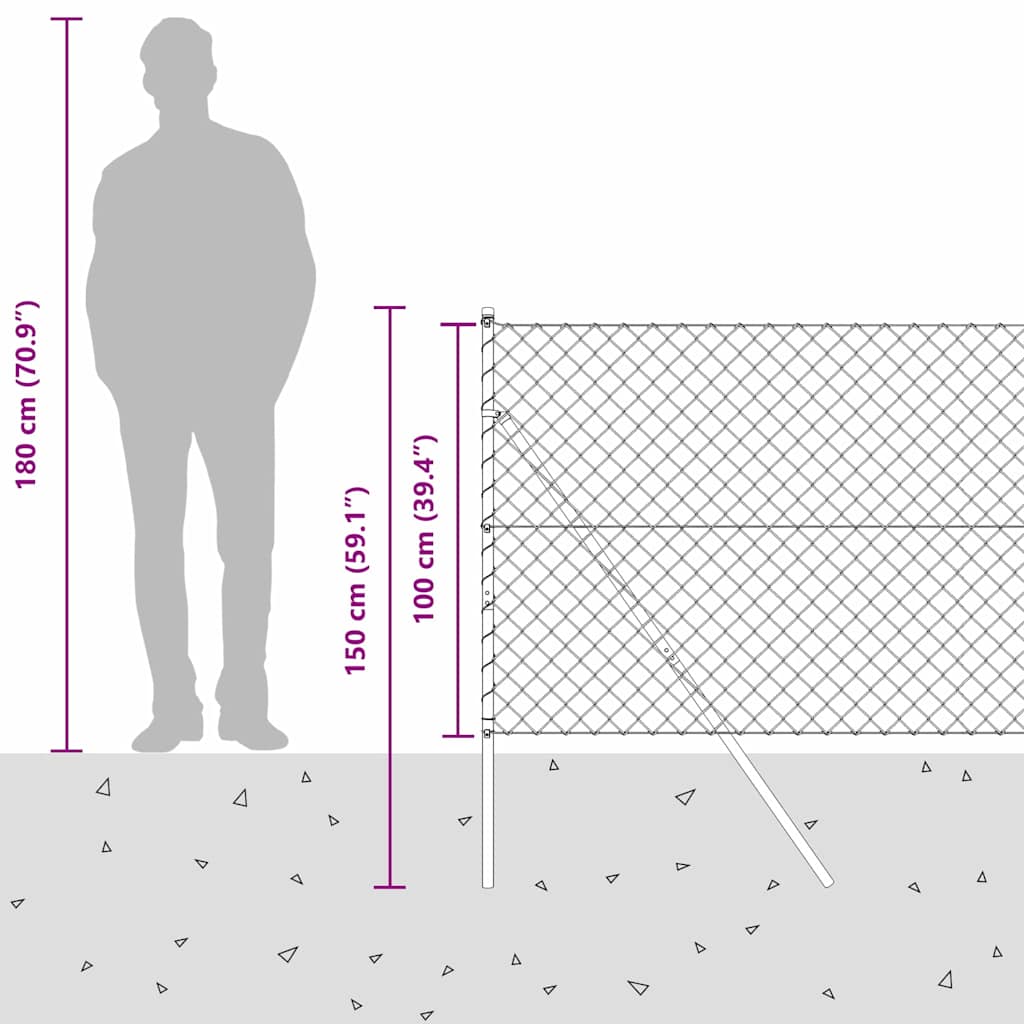 Plotový sloupek. Zelená 1 x 25 m (60 x 60 mm síť) Ocel - obrázek 15