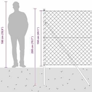 Ocelový plot s řetězovými odkazy na pozemní uchycení 1,5 x 25 m - obrázek 15
