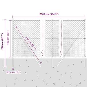 Oplocení na řetězcích se upevňuje na zem 25 x 1,6 m Zelená - obrázek 13