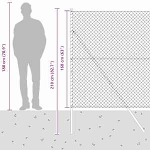 Ocelový plot s řetězovými odkazy na pozemní uchycení 10 x 1,6 m - obrázek 15