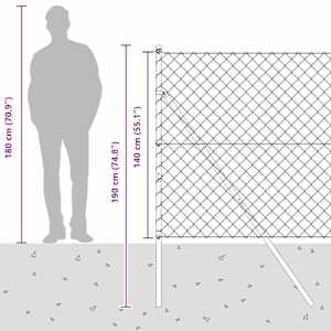 Ocelový plot s řetězovými odkazy na pozemní uchycení 10 x 1,4 m - obrázek 15