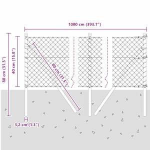 Ocelový plot s řetězovými odkazy na pozemní uchycení 10 x 0,4 m - obrázek 13