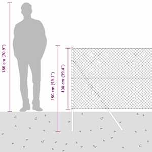 Ocelový plot s řetězovými odkazy na pozemní uchycení 10 x 1 m - obrázek 15