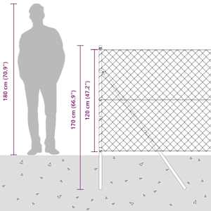 Ocelový plot s řetězovými odkazy na pozemní uchycení 25 x 1,2 m - obrázek 15