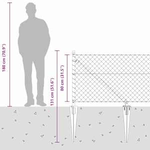 Řetězová plotová konstrukce s hroty 10 x 0,8 m Zelená Síťovina - obrázek 16