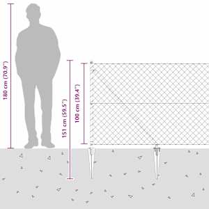 Plotový sloupek. Zelená 10 x 1 m (60 x 60 mm síť) Ocel a PVC - obrázek 16