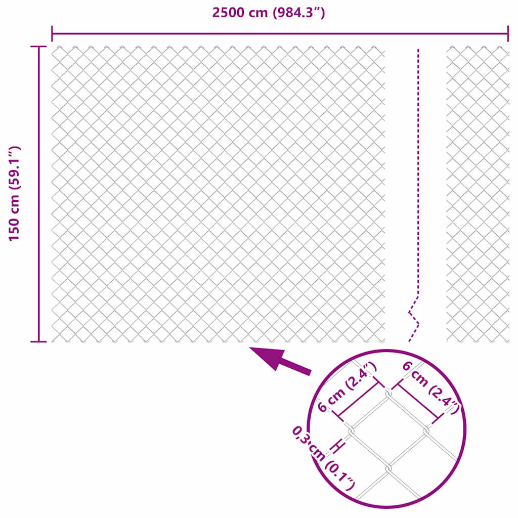 Plotový sloupek. Zelená 1,5 x 25 m (60 x 60 mm mřížka) Ocel - obrázek 15