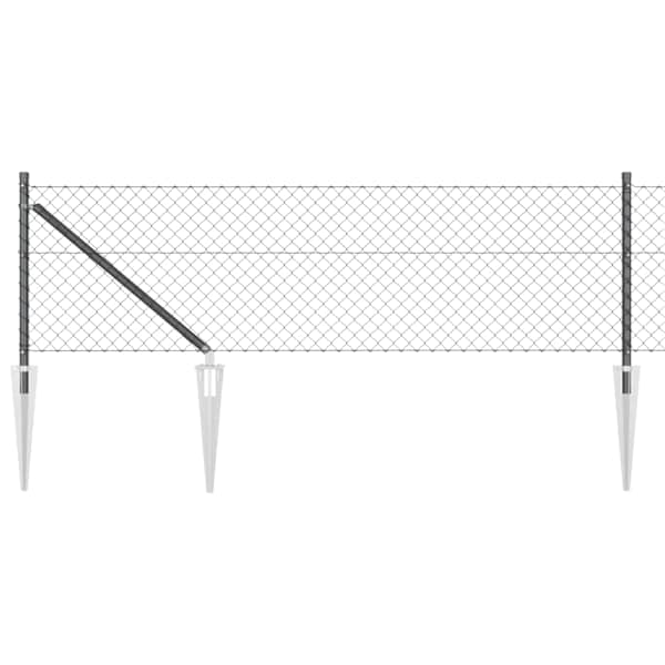 vidaXL N&otilde;elaga ketislipp 10 x 0,4 m PVC-kaetud teras Hall V&otilde;rk