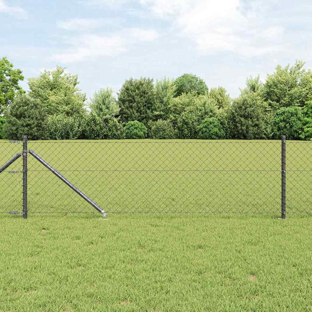 Kædehegn med 7 Spike Posts 0.6x10 m Galvaniseret Stål