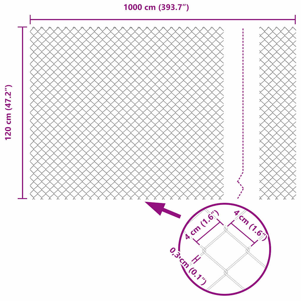 Plotový sloupek. Šedá 10 x 1,2 m (síť 40 x 40 mm) Ocel a PVC - obrázek 15
