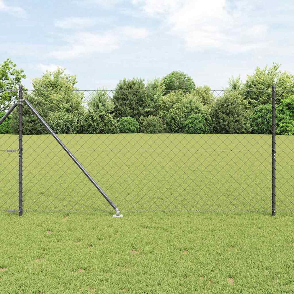 Kædefence med 7 spidse indlæg 1,4x10 m galvaniseret stål