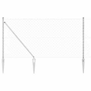 Steber ograje. srebrna 25 x 1,2 m (60 x 60 mm mreža) Jeklo