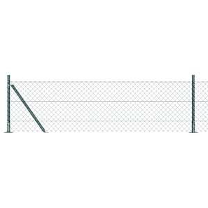 vidaXL Ahelaaed betoonalusel 10 x 0,4 m PVC-kaetud teras Roheline V&otilde;rk