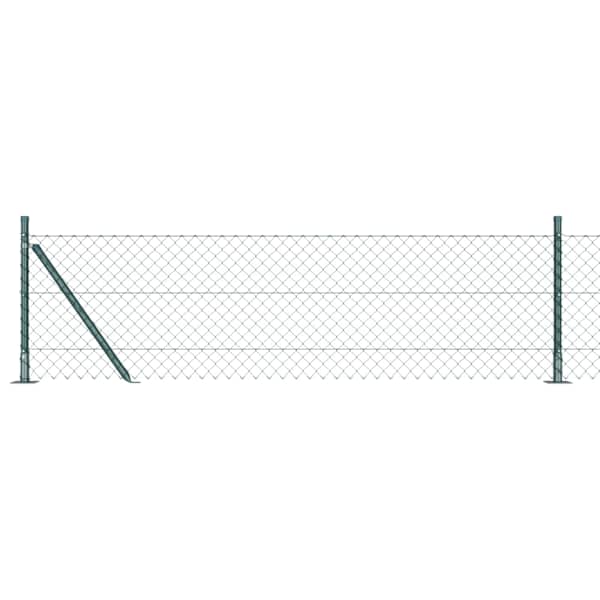 vidaXL Ahelaaed betoonalusel 10 x 0,4 m PVC-kaetud teras Roheline V&otilde;rk